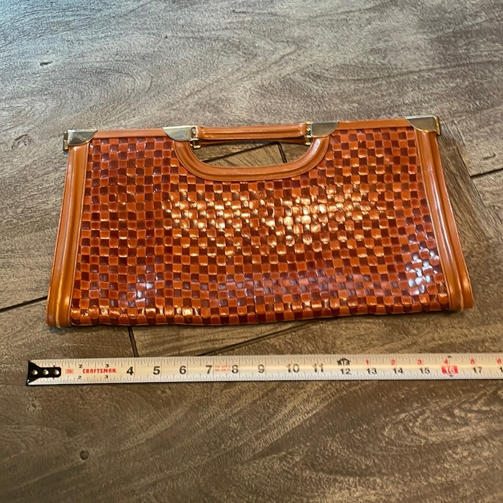 Leather clutch handbag